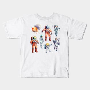 Astronaut Watercolor People Kids T-Shirt